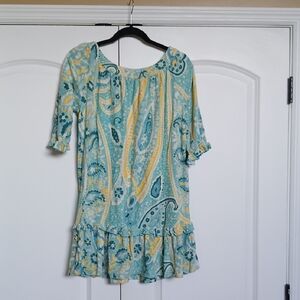 Vintage Paisley Print Juicy Couture Cover Up - Blue and Yellow